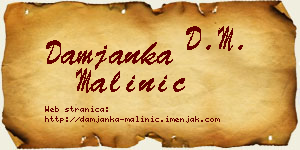 Damjanka Malinić vizit kartica
